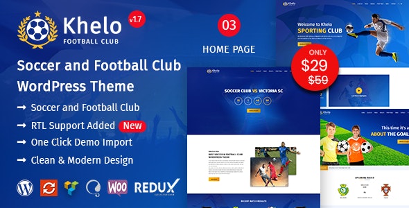 Download Khelo - Soccer & Sports WordPress Theme