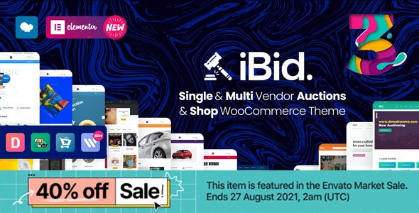 Download iBid - Multi Vendor Auctions WooCommerce Theme