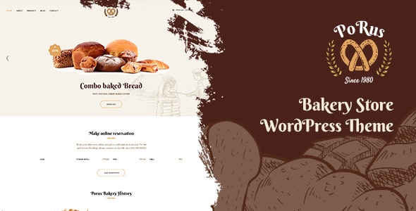 Porus Nulled - Bakery Store WordPress Theme