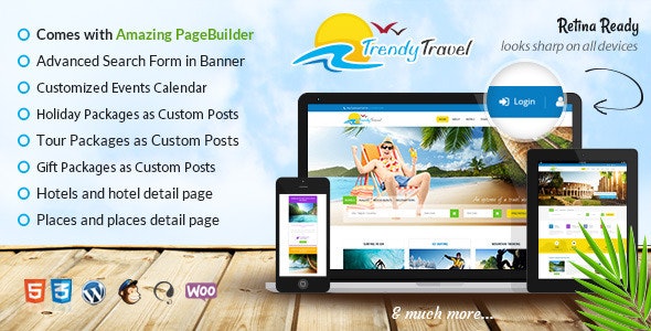 Trendy Travel - Tourism Agency & Travel WordPress Theme