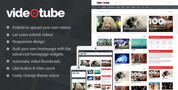 VideoTube Nulled - Responsive Video WordPress Theme